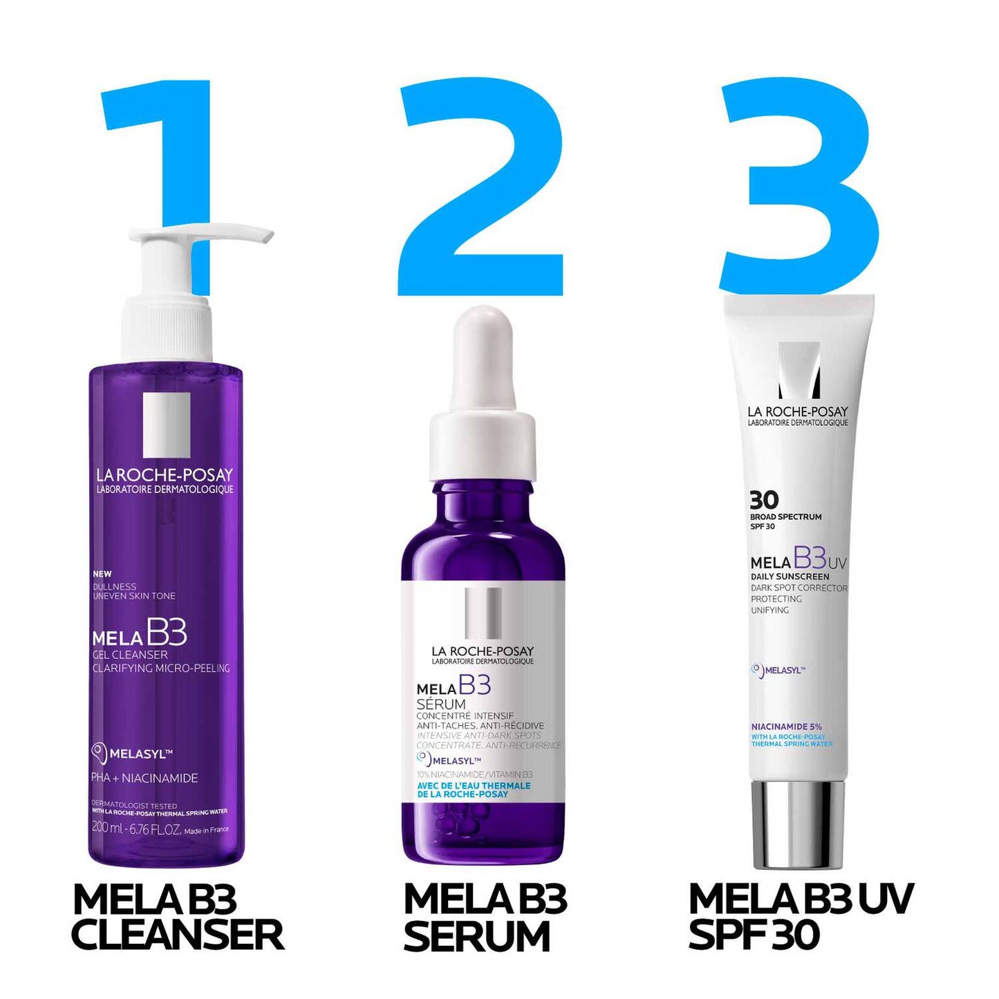 mela-b3-facial-gel-cleanser-with-melasyltm-niacinamide-f1 LaRochePosay-Product-MelaB3-MelaB3Cleanser-200ml-03337875890069-Routine_1500x1500_REV.jpg